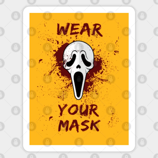 Wear Your Mask Scream Ghostface Magnet by mighty corps studio